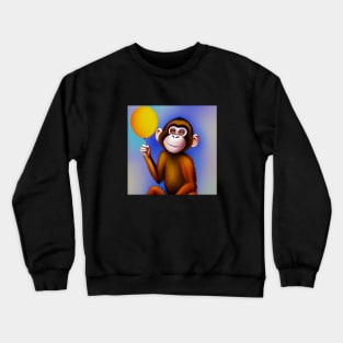 Monkey with Yellow Balloon Crewneck Sweatshirt